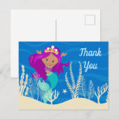Niedlich Mermaid Girl Custom Kids Danke Postkarte (Vorne/Hinten)