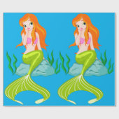 Niedlich Mermaid Girl Geschenkpapier (Flach)