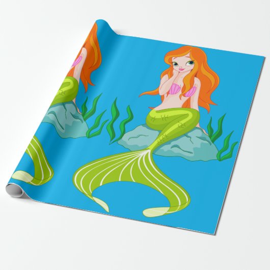 Niedlich Mermaid Girl Geschenkpapier (Ungerollt)