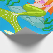 Niedlich Mermaid Girl Geschenkpapier (Ecke)