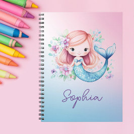Niedlich Mermaid Girls Personalisiert Notebook Notizblock