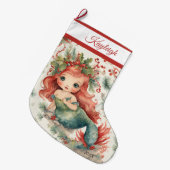 Niedlich Mermaid Großer Weihnachtsstrumpf (Vorderansicht (hängend))