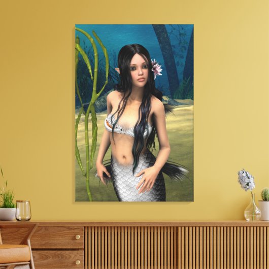 Niedlich Mermaid Leinwanddruck (Insitu (Wohnzimmer))
