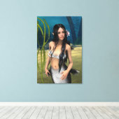 Niedlich Mermaid Leinwanddruck (Insitu (Holzboden))