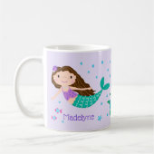 Niedlich Mermaid Lila Personalisiert Kaffeetasse (Links)