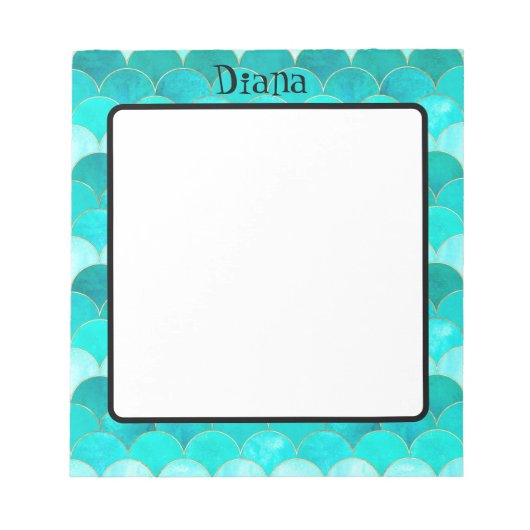 Niedlich Mermaid-Muster Notepad Notizblock (Vorderseite)