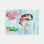 Niedlich Mermaid Personalisiert Fleece Baby Blanke (Vorderseite (Horizontal))