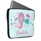 Niedlich Mermaid Personalisiert Girl Laptopschutzhülle (Vorne Rechts)