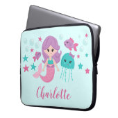 Niedlich Mermaid Personalisiert Girl Laptopschutzhülle (Vorderseite Links)
