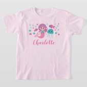 Niedlich Mermaid Personalisiert Girl T-Shirt (Ablage )