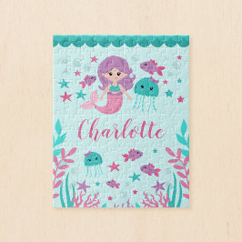 Niedlich Mermaid Personalisiert Kids Puzzle
