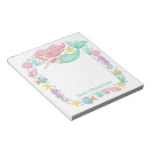 Niedlich Mermaid Personalisiert Mitzvah Notepad Notizblock (angewinkelt)