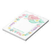 Niedlich Mermaid Personalisiert Mitzvah Notepad Notizblock (Rotiert)
