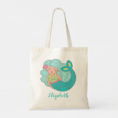 Niedlich Mermaid Personalisiert Tote Bag Tragetasche (Rückseite)