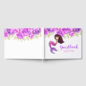 Niedlich Mermaid | Pink Peonies Floral Baby Dusche Gästebuch (Voll)