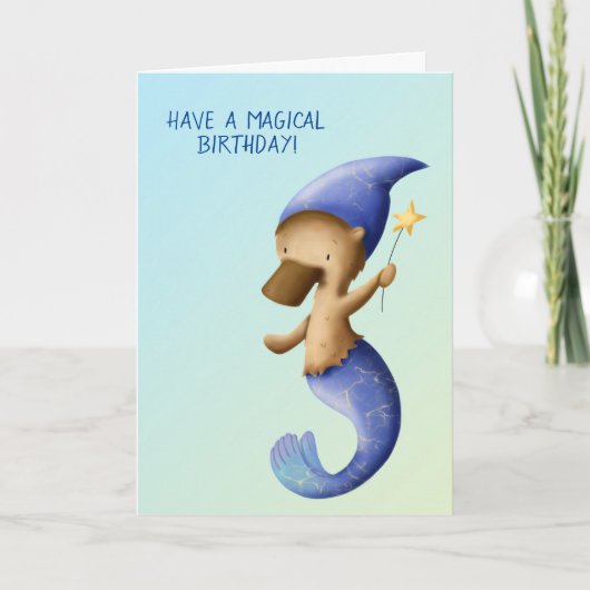 Niedlich Mermaid Platypus Geburtstag Karte (Vorderseite)