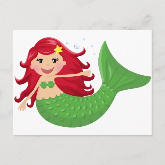 Niedlich Mermaid Postkarte (Vorderseite)