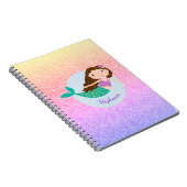 Niedlich Mermaid Rainbow Glitzer Personalisiert Notizblock (Rechte Seite)