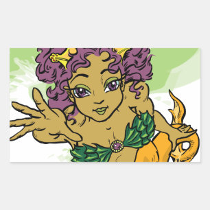 Niedlich Mermaid Rechteckiger Aufkleber