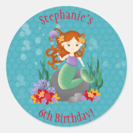 Niedlich Mermaid Runder Aufkleber