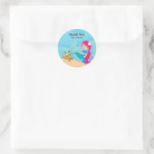 Niedlich Mermaid Runder Aufkleber (Tasche)