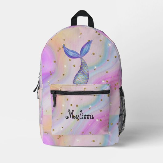 Niedlich Mermaid Schwanz Pastel Bedruckter Rucksack (Vorderseite)