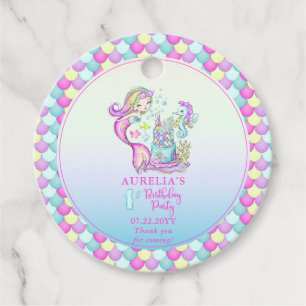 Niedlich Mermaid Sea Girl's 1st Birthday Party Geschenkanhänger