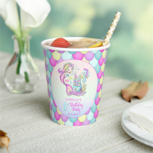 Niedlich Mermaid Sea Girl's 1st Birthday Party P Pappbecher