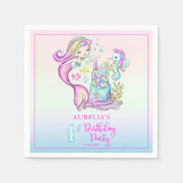 Niedlich Mermaid | Sea Girl's 1st Birthday Party Serviette
