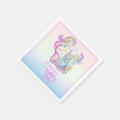 Niedlich Mermaid | Sea Girl's 1st Birthday Party Serviette (Ecke)