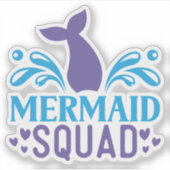 Niedlich Mermaid Squad Vinyl Aufkleber (Vorderseite)