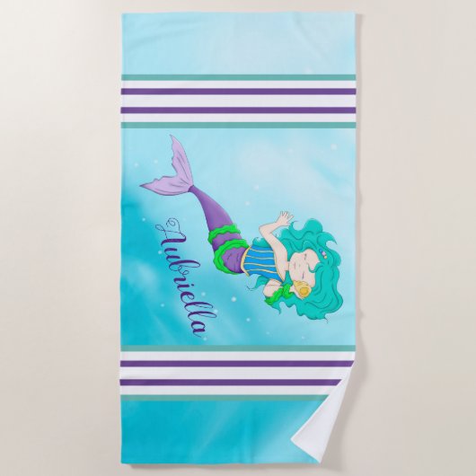 Niedlich Mermaid Strandtuch (Vorderseite)