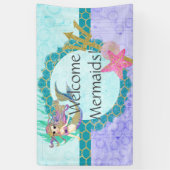 Niedlich Mermaid Welcome Mermaids Geburtstagsparte Banner (Vertikal)