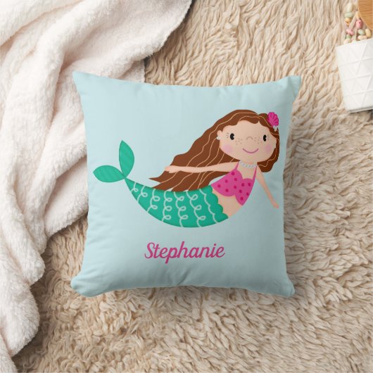 Niedlich Mermaid Whimsical Personalisiert Kissen (Decke)