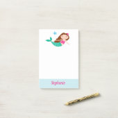 Niedlich Mermaid Whimsical Personalisiert Post-it Klebezettel (Auf Schreibtisch)