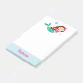 Niedlich Mermaid Whimsical Personalisiert Post-it Klebezettel (angewinkelt)