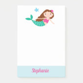 Niedlich Mermaid Whimsical Personalisiert Post-it Klebezettel (Vorderseite)