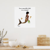 Niedlich Mermaid Witrh Seepferds Poster (Küche)