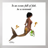 Niedlich Mermaid Witrh Seepferds Poster (Vorne)