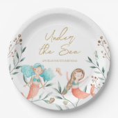 Niedlich Mermaids Geburtstag Pappteller (Vorderseite)