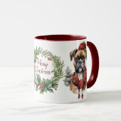 Niedlich Merry Boxer Dog Weihnachtsfeier Tasse (VorderseiteRechts)