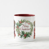 Niedlich Merry Boxer Dog Weihnachtsfeier Tasse (Zentrum)
