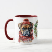 Niedlich Merry Boxer Dog Weihnachtsfeier Tasse (Links)
