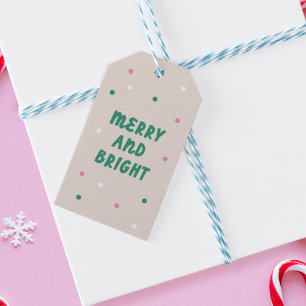 Niedlich Merry & Bright Confetti Pink Holiday Geschenkanhänger