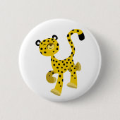 Niedlich Merry Cartoon Cheetah Button (Vorderseite)