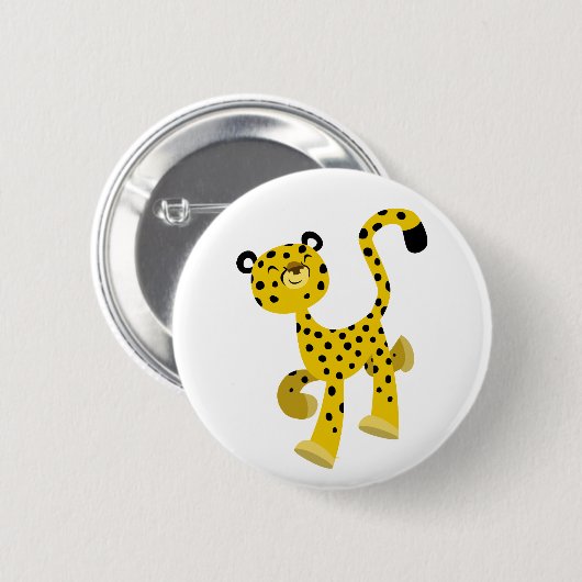 Niedlich Merry Cartoon Cheetah Button (Vorne & Hinten)