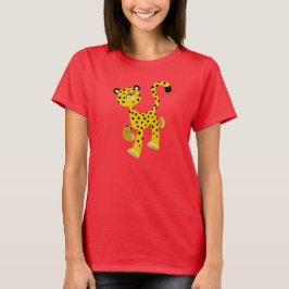 Niedlich Merry Cartoon Cheetah Women T - Shirt