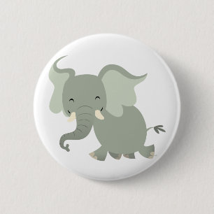 Niedlich Merry Cartoon Elephant Button Abzeichen
