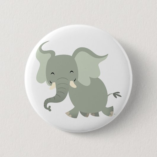 Niedlich Merry Cartoon Elephant Button Abzeichen (Vorderseite)