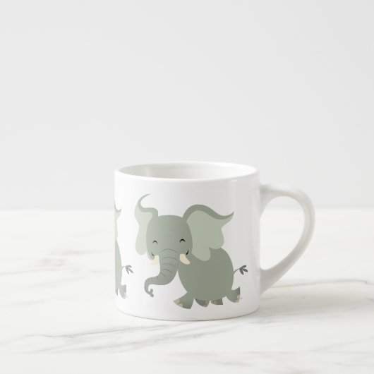 Niedlich Merry Cartoon Elephant Espresso Tasse (Rechts)